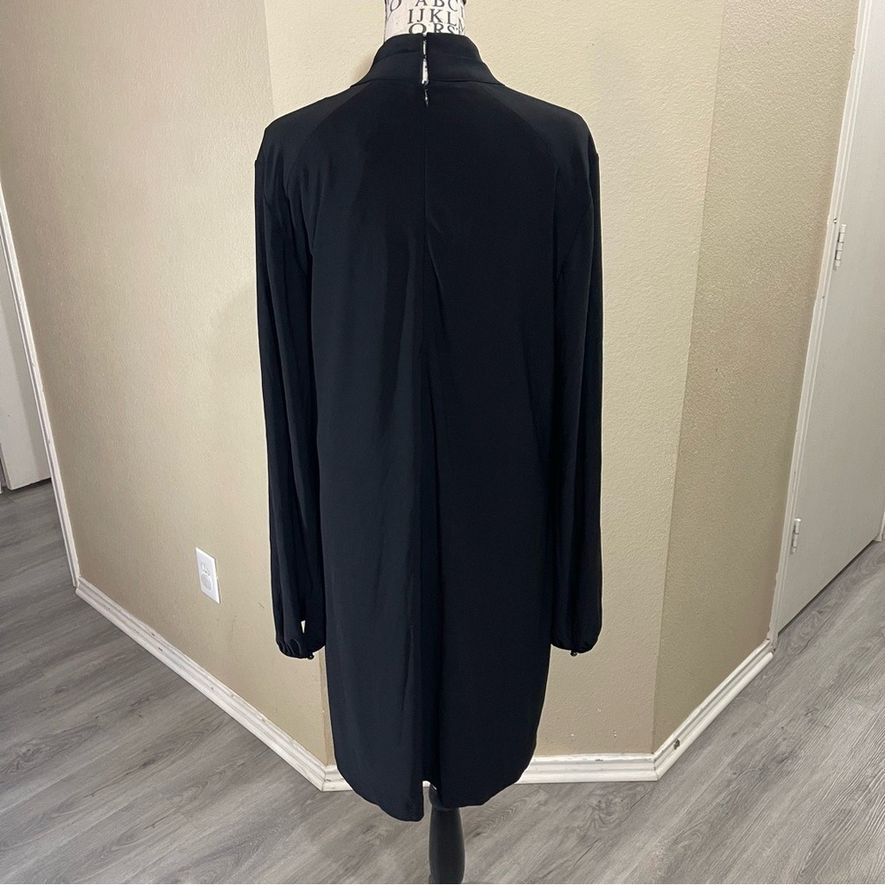White House Black Market Long Sleeve Black Dress - Picture 3 of 11
